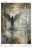 anioł, mroczne skrzydła, woda, nagie drzewa, gotycka architektura, mgła, vintage, melancholia, fantasy*angel, dark wings, water, bare trees, gothic architecture, fog, vintage, melancholy, fantasy